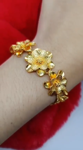 Gelang Rantai Dubai India Motif Bunga Terbaru Import Gelang Kendari Lapis Emas 24k Gold Bangle Bracelet Perhiasan