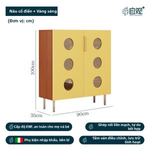 ZIGUAN | Tủ Giày Chống Bụi Phong Cách Bauhaus Tủ Đứng Cổ Điển