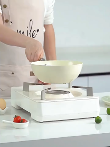 Nonstick Pan Ceramic Wok Non-Stick Coating Cookware Suitable Induction Deep Frying Pan（24cm）