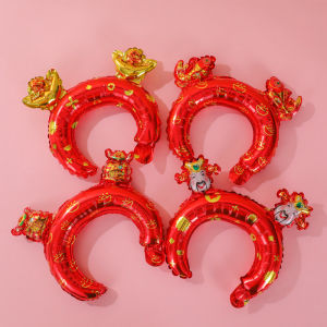 Safe Non-toxic Horse Year Hand Ring Headwear Decoration Balloon Gift for Kindergarten Children Festival Celebration Balloon