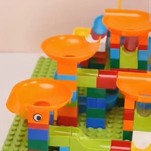 168pcs Marble Race Run Maze Ball Track Building Mini Size Slide Assemble Blocks Sets Children Toys