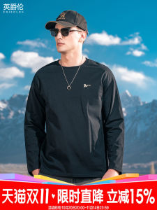 Áo Thun Cotton Dài Tay Thêu Chữ Enjeolon 270g Nặng Bằng Cotton Nguyên Chất Cho Nam Mùa Thu 2025 Phong Cách Thường Ngày Cổ Tròn