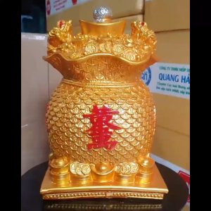 Túi vàng tiết kiệm tiền và nhẫn vàng Size lớn 30cm