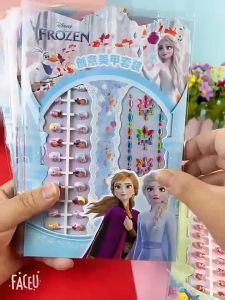 Disney nail sticker set 3 IN 1 Series 24 PC KUKU ANAK + KIKIR + 1 LEMBAR sticker 3D PRINCESS DISNEY