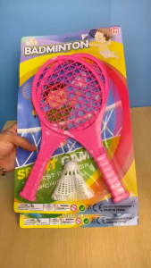 Hntob Plastic Toy 1 Pair Badminton Racket With Shuttlecock Childrens kids Toys Tennis