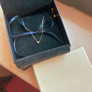 Mini Heart Shaped Pure Silver Lockbone Necklace V-Shape Layering Luxury Japanese Style Fashion Jewelry Womens Pendant Necklace