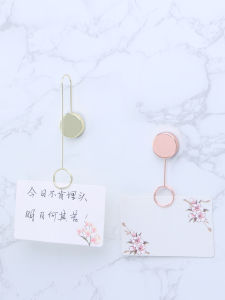 Creative Wall-Mounted Metal Photo Clips No-Trace Adhesive Office Memo Clips Artistic Message Clips Metal Label Clips