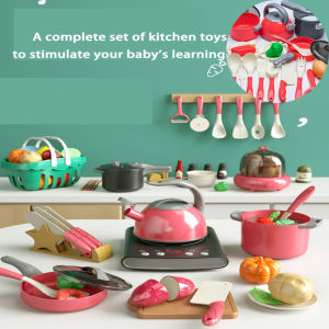 Children Kitchen Toys Simulation Kitchen Fruit Food Cookware Pot Pan Kids Pretend Play Kitchen Set Toys For Boys Girls