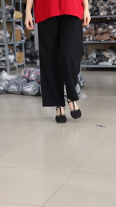 Giày Sandal Cao Gót Nữ 7cm Mũi Vuông Vải Lưới Phối Nơ Thời Trang Pixie H463