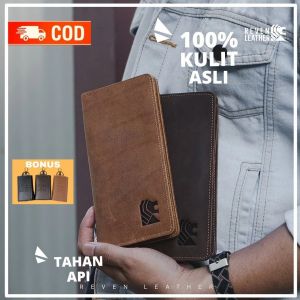 Dompet Panjang Pria Dompet Kulit Pria Cowok Terbaru Kekinian Reven Gavin Wallet Kulit Crazy Horse Premium Quality