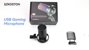 RGB Gaming Microphone Mini USB Streaming Microphone Noice Cancelling Professional Condenser Microphone for PC/PS4麦克风