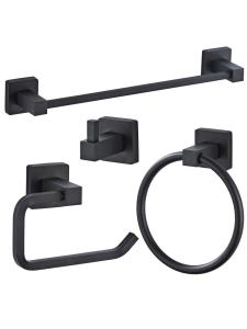 Black Stainless Steel Bathroom Organizer Towel Bar