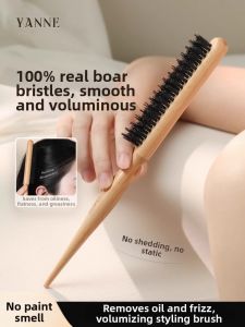 Womens Special High Hairline Three Row Dense Tooth Comb Pig Bristle Hairbrush Smooth Hair Parting Styling Tool YAN Brand