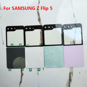 AAA Quality For Samsung Galaxy Z Flip 5 5G SM-F731 B F Glass Battery Back Cover Repair Replace Door Phone Rear Case +Camera Lens