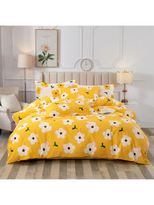 Thickened 4-Piece Set Simple Childrens Country Style Bedding Cover Single Bed Sheet Quilt Duvet Cover Moon Bird Brand Cotton