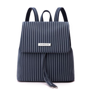 GStar Korean Niche Striped Small Bagpack Ladies Backpack Drawstring Bag High Quality Rucksack Urban Fashion Daypack Lightweight School Bag British Style Vintage Backpack for Teenagers