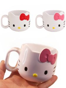 1/2pcs Hello Kitty Plastic Mug Adorable Durable Multi Functional Toothbrush Coffee Cup Kawaii Design for Everyday Use