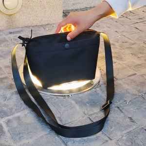 Trendy Fashionable Womens Crossbody Bag Underarm Dumpling Shape Canvas Bag Spring Single Shoulder Soft Nylon Backpack