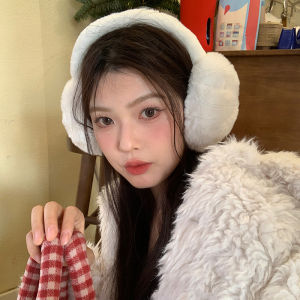 Tất Tai Lông Thỏ Mô Phỏng Cho Nữ Mùa Đông Mềm Mại Dễ Thương Bảo Vệ Tai Ấm Áp Chống Đông Khi Đi Xe Đạp Màu Trắng Tai Che Phủ