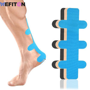 10PCS Pre-Cut Kinesiology Tape for Achilles Tendon - Waterproof Elastic & Breathable Latex-Free Athletic Tape for Ankle Support