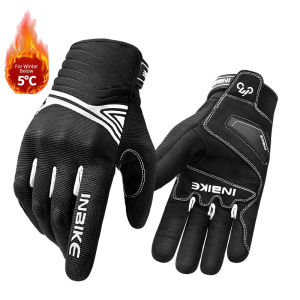 INBIKE Mens Winter Cycling Gloves Full Finger Touchscreen Compatible Motorcycle MTB Bicycle Gloves Shockproof for Motor Driving