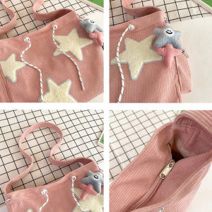 Tas Cewek Shoulder Tote Bag Tas Bahu Wanita Corduroy Perempuan Stylish Tas Selempang Wanita Korean All Star  Sling Bag