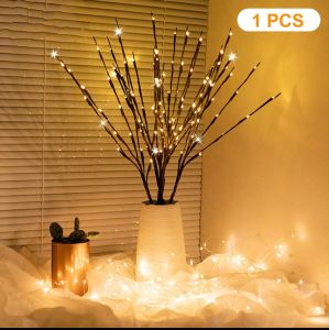 [SG SELLER]Led Lights Tree Branch Light christmas lights decorations for home Simulation LED Willow Branch Lamp Natural Tall Vase Filler Willow 1 branch 5 roots with 20 LEDs For Home Decoration Damandan Deepavali Light Diwali