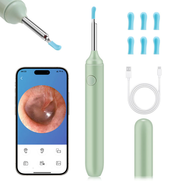 Smart visual ear pick spoon wireless ear wax removal tool with camera ...