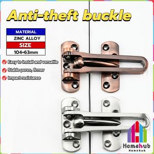 Homehub Buckle Door Lock Zinc Alloy Door Bolt Safety Buckle Safety Anti-theft Silver