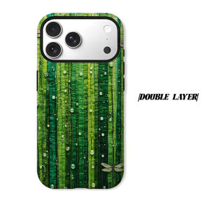 green dragonfly dewdrop Phone Case for iPhone 18 17 16 15 14 13 12 11 Air Pro Max Plus Double-layer Cover