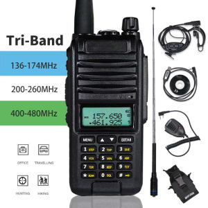HT Handy Talky BF-A58S: Tri-Band Radio Komunikasi UHF 8W 2800MAH Ht Jarak Jauh
