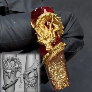 New Dominant Dragon King Nail Art Mold 3D Silicone Professional Nail Salon Decoration DIY Tool for Nail Design