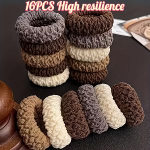 16pcs High Elasticity Hair Ties | Mixed Color Minimalist Hair Rings for Thick and Thin Medium-Length Hair