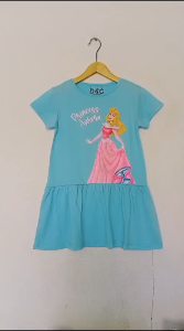 Dress Anak Perempuan D&C Elsa Hijau /Elsa Hitam /Princess Biru /Kuromi Kuning Usia 1-6 Tahun / Baju anak cewek / Daster anak cewek