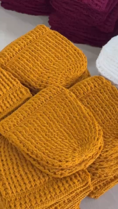 หมวกพระ สีน้ำตาล (งานถักฝีมือผู้สูงอายุ)