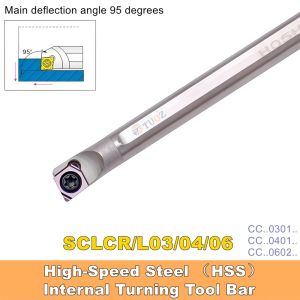 TUOZ SCLCR03 High-Speed Steel (HSS) Internal Turning Tool Bar H04H H05H H06K H07K H16Q H20R SCLCR SCLCL 4-25mm Lathe Boring Bar