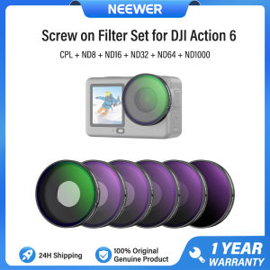 NEEWER Screw On Filter Set for DJI Osmo Action 6 CPL ND8 ND16 ND32 ND64 ND1000 1/4 Black Diffusion Camera Lens Filters Kit