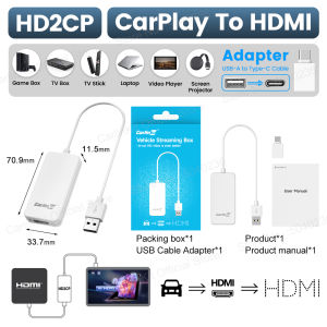 CarlinKit | CarlinKit CarPlay HDMI Adapter Video Input USB Dongle Support TV Box Laptop Game Console Screen Mirroring For Wired CarPlay Cars