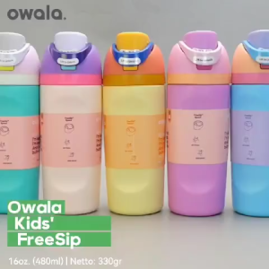 Owala 16oz Kids FreeSip Insulated Stainless Steel Water Bottle - BPA-Free Sports Tumbler with Straw