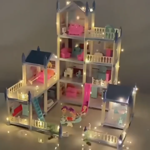 【SG Stock】Children Villa Toy Doll House Little Girl Series Birthday Gift Princess Castle 14Room Pretend toys Gift box Every girls princess dream