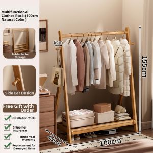 CHUJUN | Wooden Floor Standing Clothes Rack