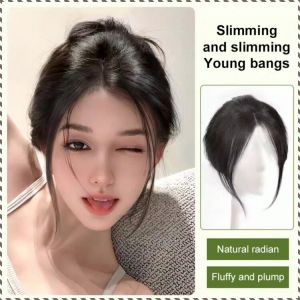 【Ready Stock】[Hide Face/Look Thinner] Partial Bangs Hair Piece Lightweight Breathable Invisible Full Forehead Adding Hair Volume Eightcharacter Bangs Stylish Wig