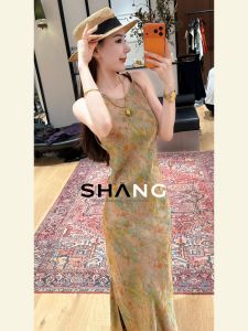SHANGSHA | Unique French Style Sleeveless Vest Dress