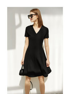 Amii French Style White Slimming V-Neck Dress Womens Base Layer Skirt Hepburn Style Summer New Arrival Long Sleeve Maxi Dress