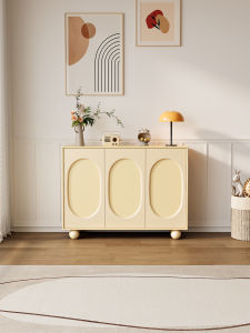 Real Wood Integrated Wall-Mounted Console Table French Style Living Room Storage Small Household Tea Water Bowl Cabinet