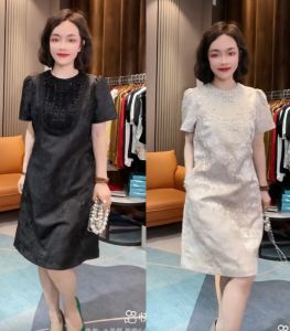 Womens Mid-Length Short-Sleeve round Neck Dress Slimming Elegant Style Summer New Arrival Fashionable Little Black Dress