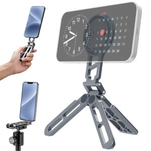 Nhôm Từ Gậy Chụp Hình Selfie Stick Tripod Với Arca Đĩa 1/4-20 Giày Lạnh Có Thể Gập Lại Giá Đỡ Điện Thoại Cho Magsafe iPhone 15/14 Samsung