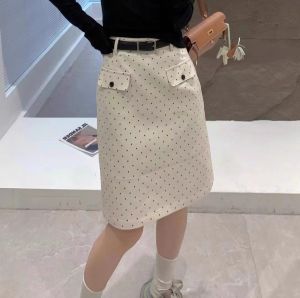 White Polka Dot Print Halter Neck Mini Dress Womens plus Size Midi Skirt Summer High Waist A-Line Bodycon Skirt