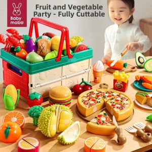 MABAOMABAO | Bite-safe Simulated Fruits and Vegetables Cutting Toys For Girls Pretend Play