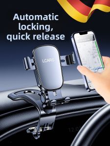 MONLEYTA | German Alloy Car Dashboard Mount Phone Holder Navigation Anti-shake Support Bracket Modern Luxury Commute Metal Sensation